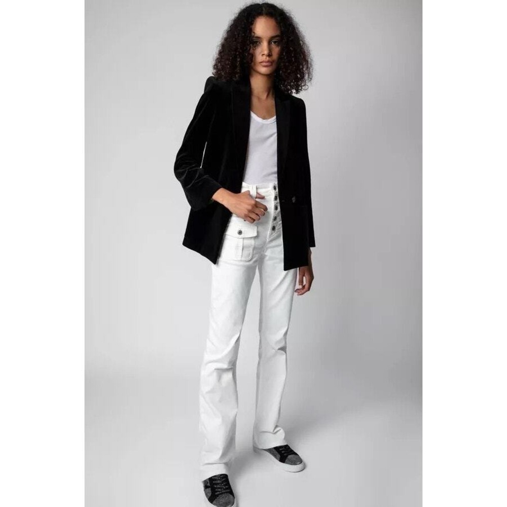 Zadig & Voltaire NWT‎ Eyes Denim Show Jeans in Judo Size 25-small, faded spots
